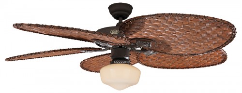 EVT/CasaFan Deckenventilator - Classic ROYAL 132 BA + Fl&uuml;gelsatz Rattan Antik + Leuchte