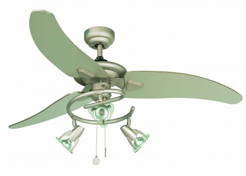 Faro Deckenventilator Guadix grau - mit Lampenspots