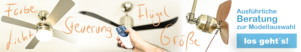 Deckenventilator - die größte Auswahl im deutschen Netz