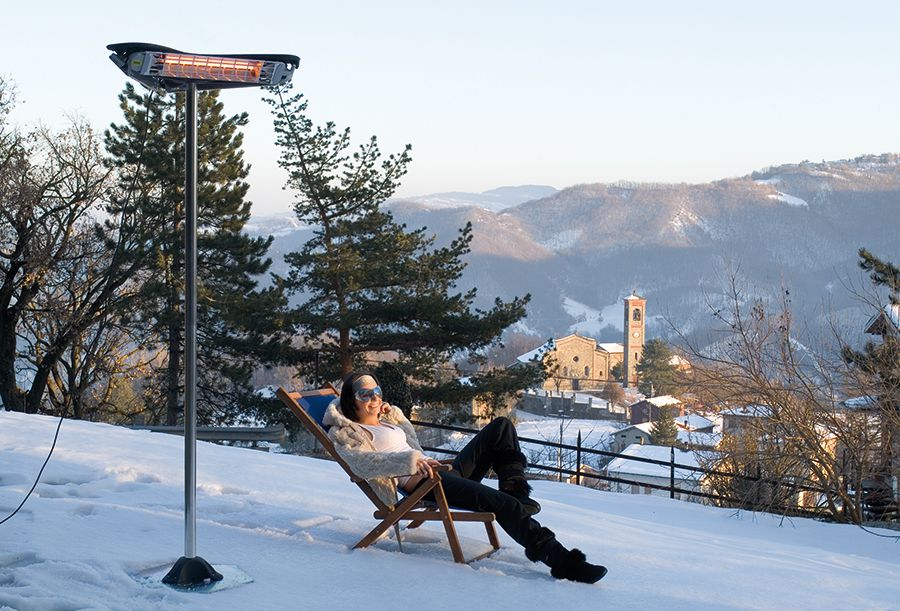 Heizstrahler im Schnee Heizstrahler im Schnee
