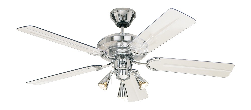 CasaFan Deckenventilator ACRYLIC Chrom glänzend 132 cm mit Licht mit