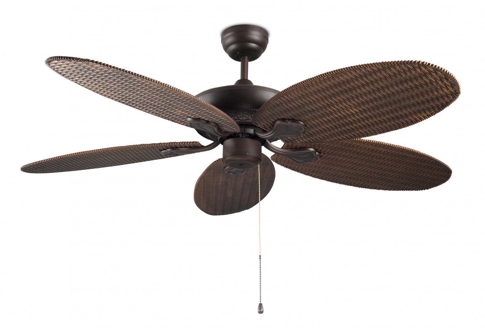 LEDSC4 Outdoor Design Ceiling Fan PHUKET Brown 52" with pull cord