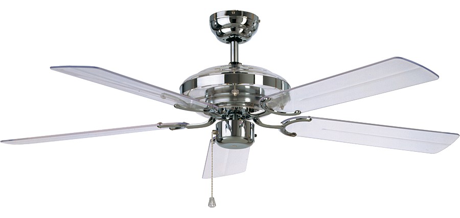 CasaFan Deckenventilator ACRYLIC Chrom glänzend 132 cm ohne Licht mit