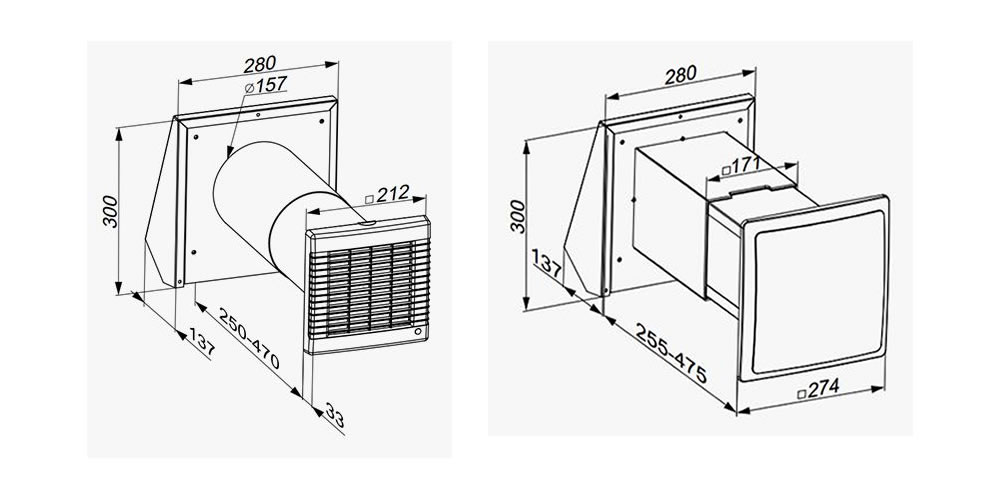 Energiespar Lüftungsanlage TwinFresh Standard Serie R-50, RA-50, S-60, SA-60 IP24 Energiespar Lüftungsanlage TwinFresh Standard Serie R-50, RA-50, S-60, SA-60 IP24