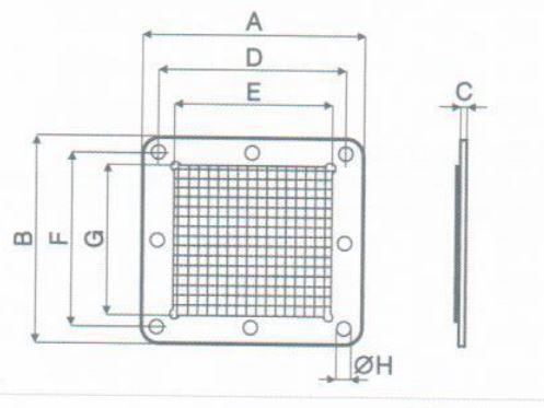 Radialventilatoren Ausblasschutzgitter Zubehör C-Serie in verschiedenen Größen