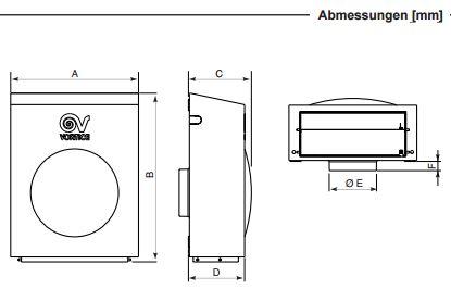 Außenwandventilator Rohrventilator CA 160 WE-D 660 m³/h Außenwandventilator Rohrventilator CA 160 WE-D 660 m³/h