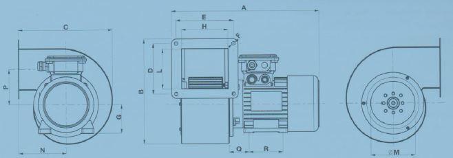 Radialventilator / Radialventilatoren C - Serie 230 V bis 2900 m³/h IP44