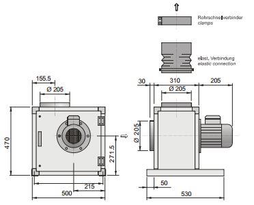 Radialventilatoren Küchenabluftbox CasaFan-Serie GKB 400V bis 4050 m³/h IP54 Radialventilatoren Küchenabluftbox CasaFan-Serie GKB 400V bis 4050 m³/h IP54