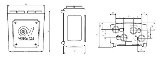 Vort Prometeo Plus HR 400 Wärmerückgewinnungsgerät CasaFan bis 380 m³/h IPX2