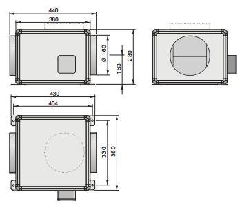Boxventilator SCB 160 schallgedämmte Lüftungsbox bis 620 m³/h
