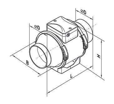 Vents TT 150 inline fan dimensions