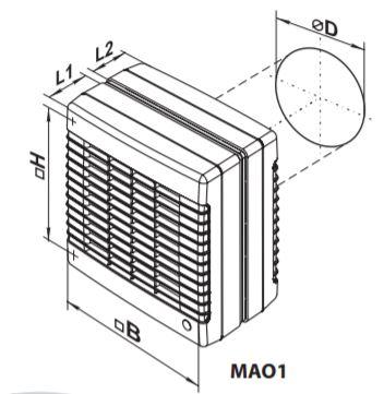 axialer Fensterventilator 150 MAO1 Serie bis 295 m³/h  IP24