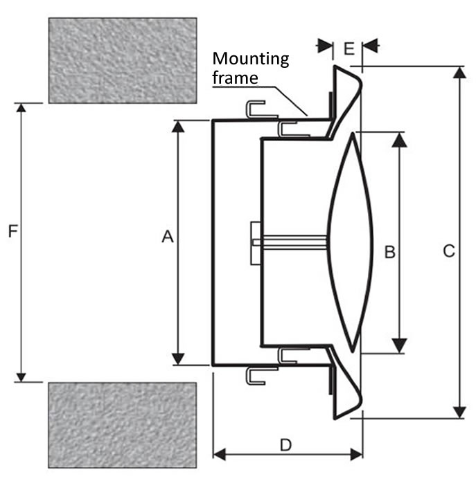 Dimensions of the AZTVVA CasaFan stainless steel air valve disc valve