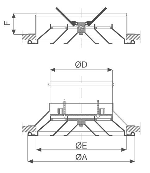 CD ceiling air diffusor dimensions