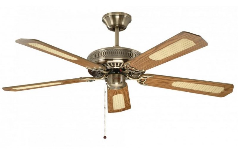 Deckenventilator Classic Messing antik inklusive Zugschalter 132 cm