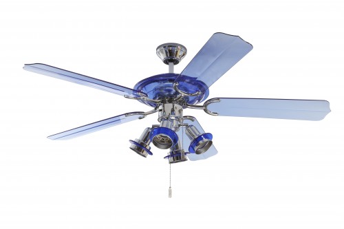 Deckenventilator Blue Angel (BC 864) Blau mit Beleuchtung 132 cm