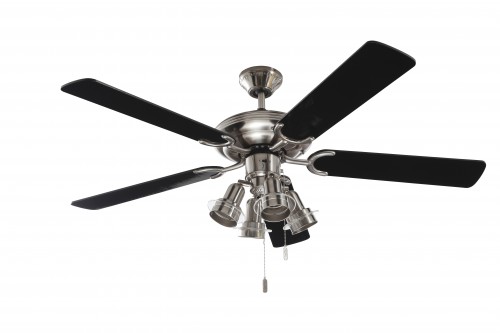 Deckenventilator Steel Star 132 cm mit Licht Flügel schwarz