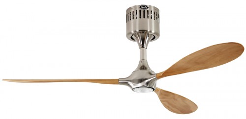 Deckenventilator Helico Paddel Chrom gebürstet / Buche mit